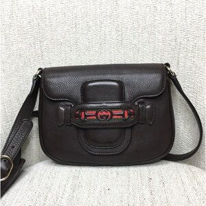 Authentic Gucci crossbody bag brown leather